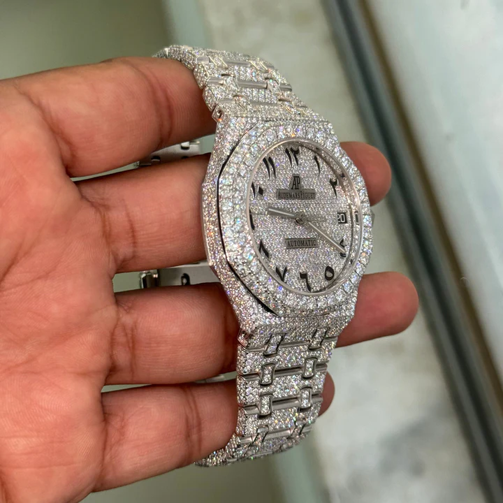 Audemars_Piguet_RoyalOak_Arabic_Iced_Out_Moissanite_Diamond_Watch_Side