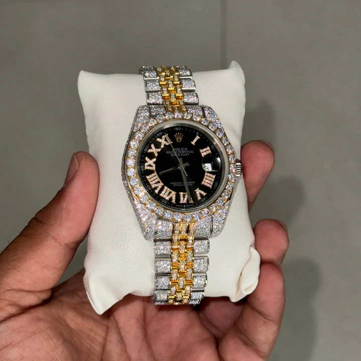 Moissanite_Rolex_Date-Just_Iced_Out_Dual_tone_Jubilee_Diamond_watch_Front_3