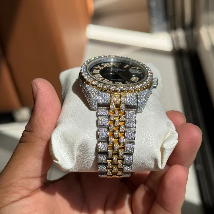 Moissanite_Rolex_Date-Just_Iced_Out_Dual_tone_Jubilee_Diamond_watch_Strap