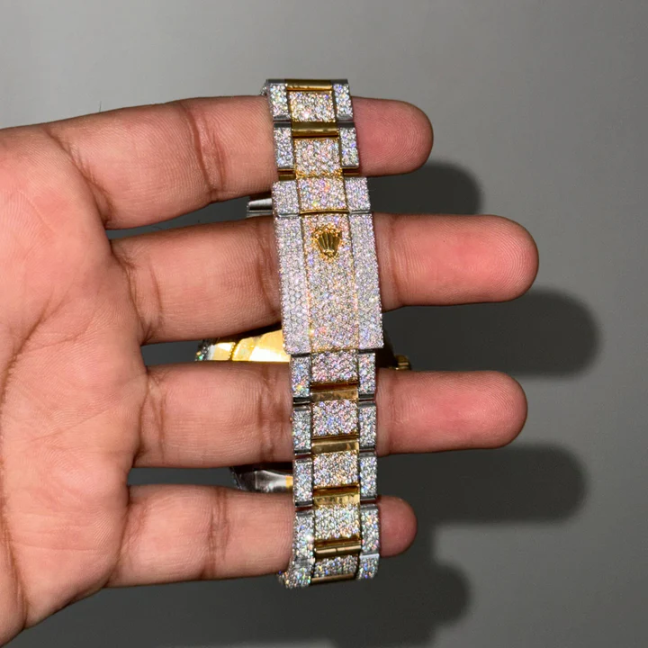 Moissanite_Rolex_SkyDweller_Dual_Tone_Arabic_Dial_Diamond_Watch_Back