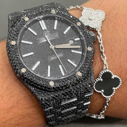 Moissanite Black Audemarss Piguet Royal Okay Watch