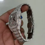 Experience timeless elegance with the Moissanite Cartier Skeleton Diamond Watch, featuring a fully iced-out design, precision skeleton dial, and premium moissanite brilliance. A statement luxury watch perfect for fashion-forward collectors.